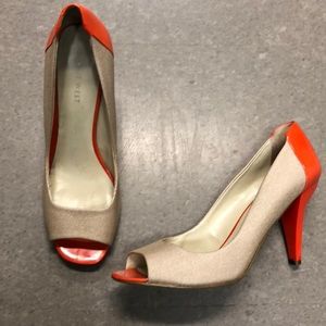 Orange and Beige Open Toes